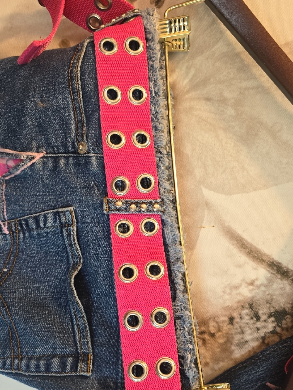 ⭐️Vintage 80's Custom Denim 2pce Set Pink Camo Stars & Stretch Denim - Picture 12 of 16